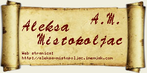 Aleksa Mistopoljac vizit kartica